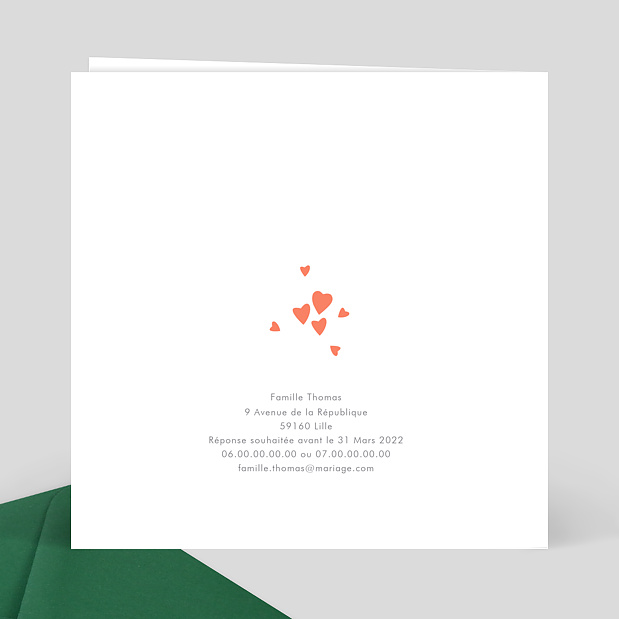 Faire-part de Mariage Tandem Verso