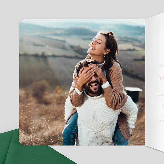 Faire part mariage Champ fleuri Intérieur Gauche