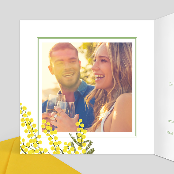 Faire part mariage Mimosa Intérieur Gauche
