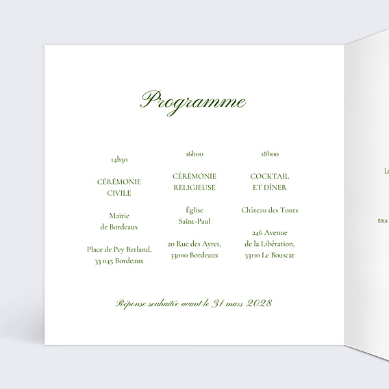 Faire-part Mariage Rayures fines