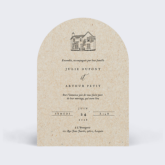 Faire-part Mariage Maison du Bonheur