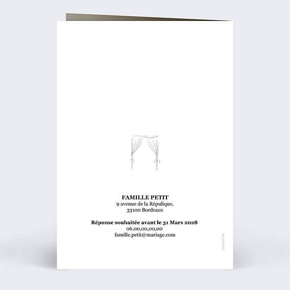 Faire part mariage Bosquet Verso