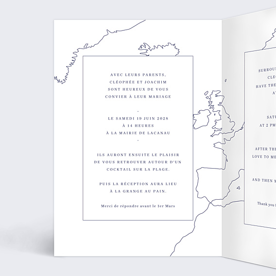Faire-part Mariage Map voyage