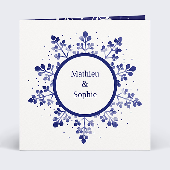 Faire-part Mariage Flocon Aquarelle
