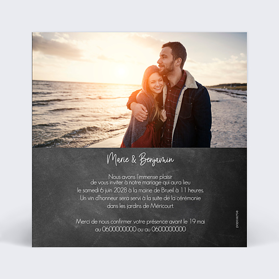 Faire-part Mariage Jolie Craie