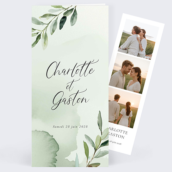 Faire-part Mariage Aquarelle Végétale