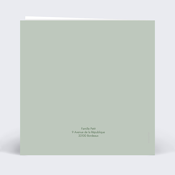 Faire part mariage Médaillon Verso