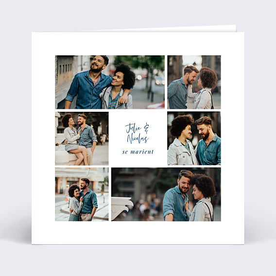 Faire-part Mariage Multiphotos chic