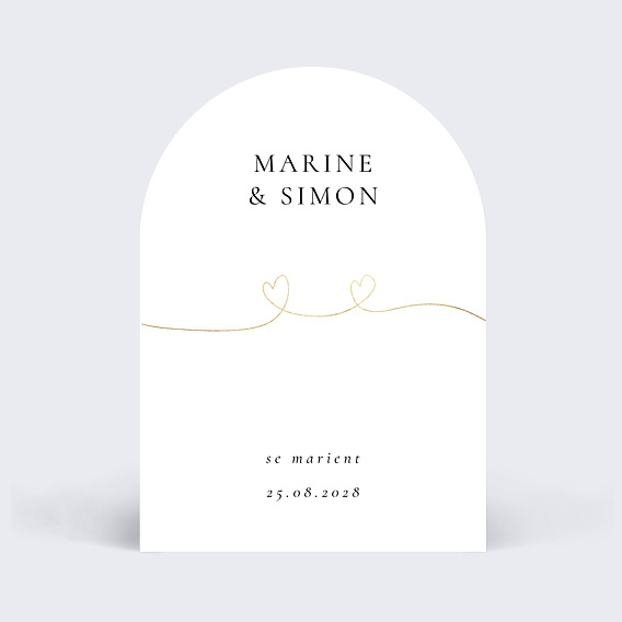 Faire-part Mariage Ligne du coeur