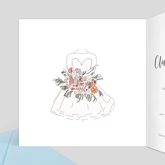 Faire part mariage Dorure Romance Intérieur Gauche