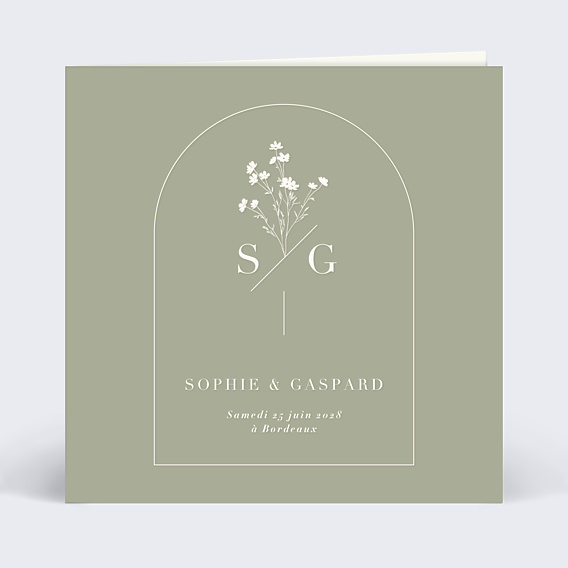 Faire part mariage Botanica avec Graines