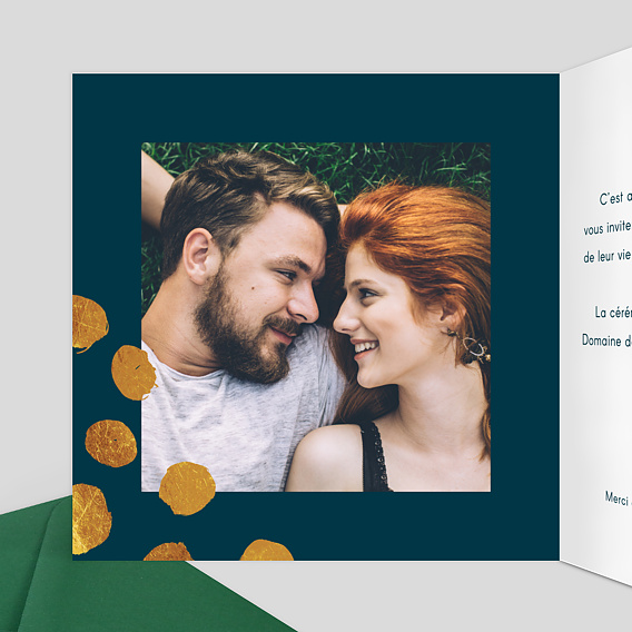 Faire part mariage Eclat Intérieur Gauche