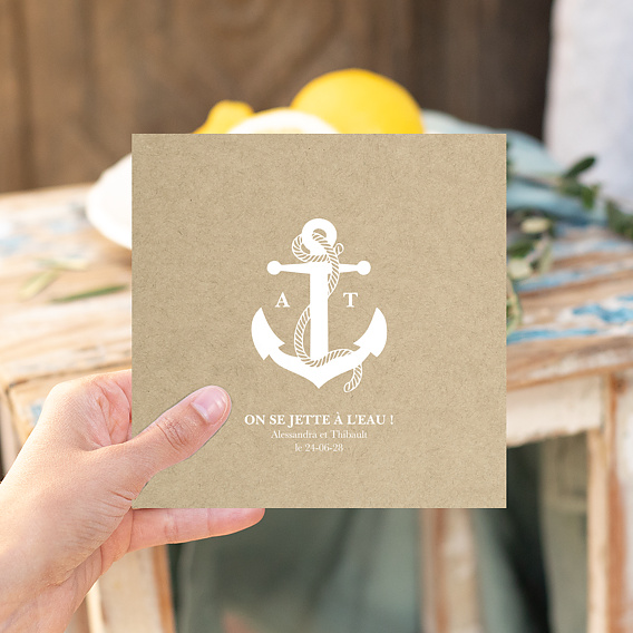 Faire part mariage Mer et ancre Après 1