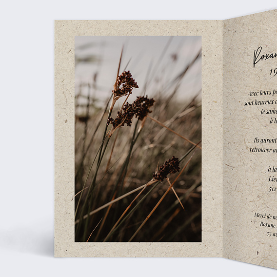 Faire part mariage Esprit Chiné IV Intérieur Gauche