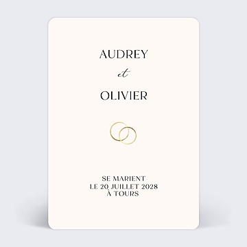 Faire part Mariage Alliances Minimaliste