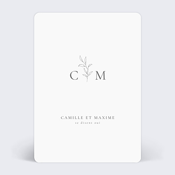Faire-part Mariage Double Lettrines Botaniques