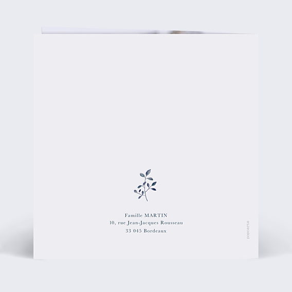 Faire-part Mariage Couronne classique bleu