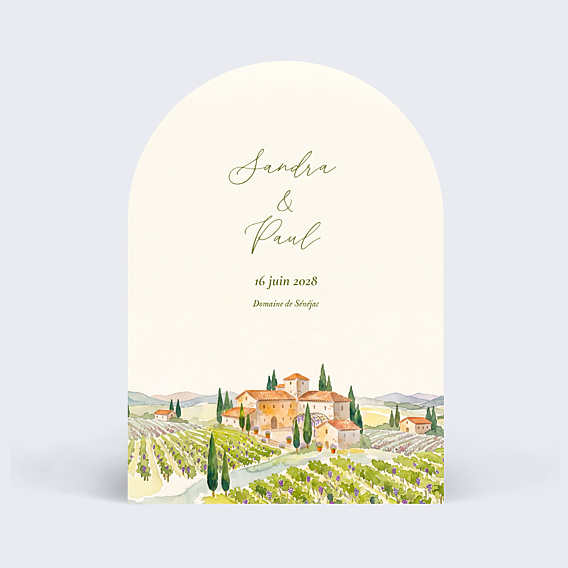 Faire part mariage Échappée Toscane