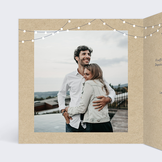 Faire part mariage Notre Histoire Intérieur Gauche