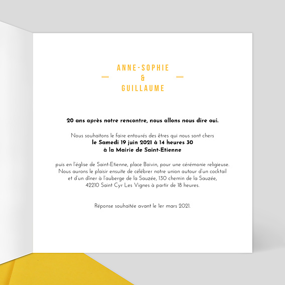 Faire part mariage Avant-après Polaroïd Intérieur Droit