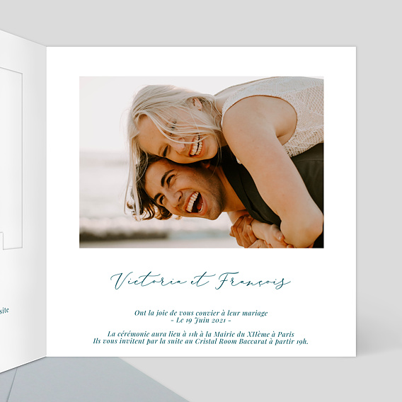 Faire part mariage Découpe Fleurs de Coton Intérieur Droit