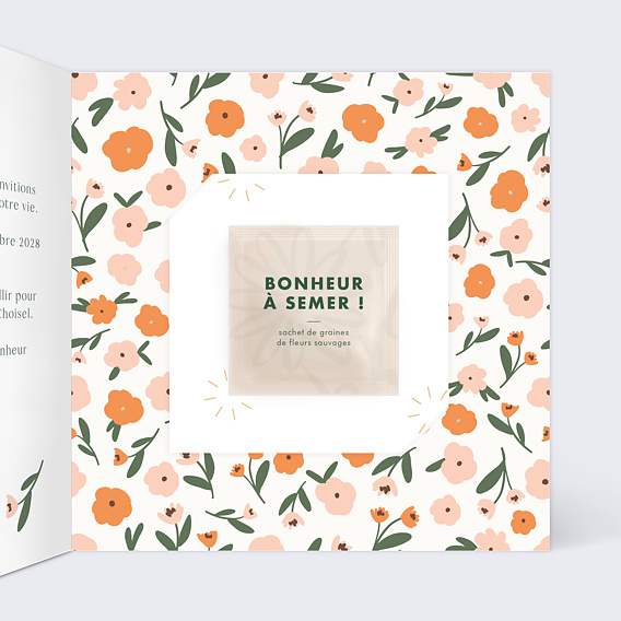 Faire part mariage Graines à Planter Intérieur Droit