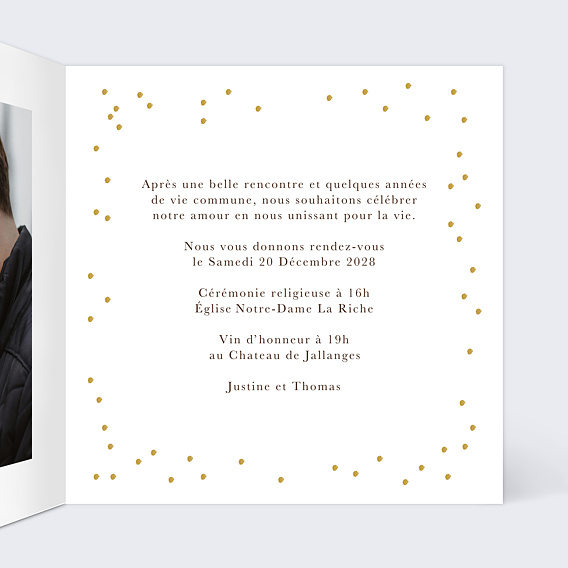 Faire part mariage Jardin de Noël Intérieur Droit