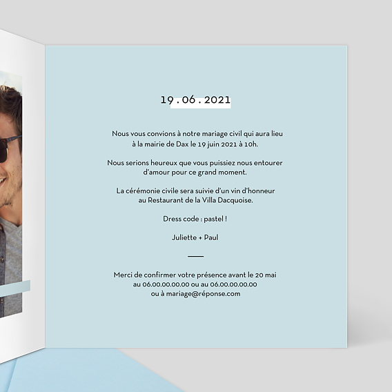 Faire part mariage Original Mots Croisés Intérieur Droit