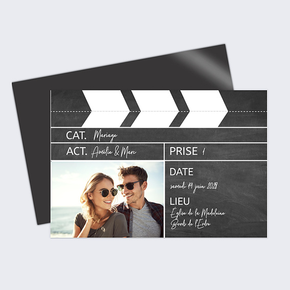 Faire part mariage Clap