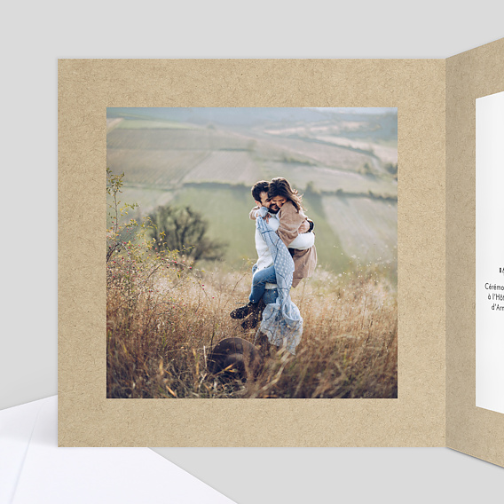 Faire part mariage Authentique Intérieur Gauche