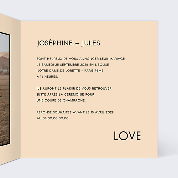 Faire-part Mariage Bold