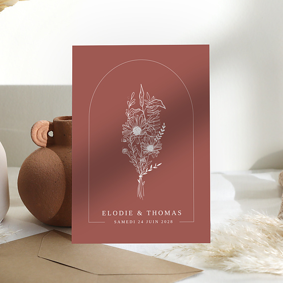Faire part mariage Arche Terracotta Après 1