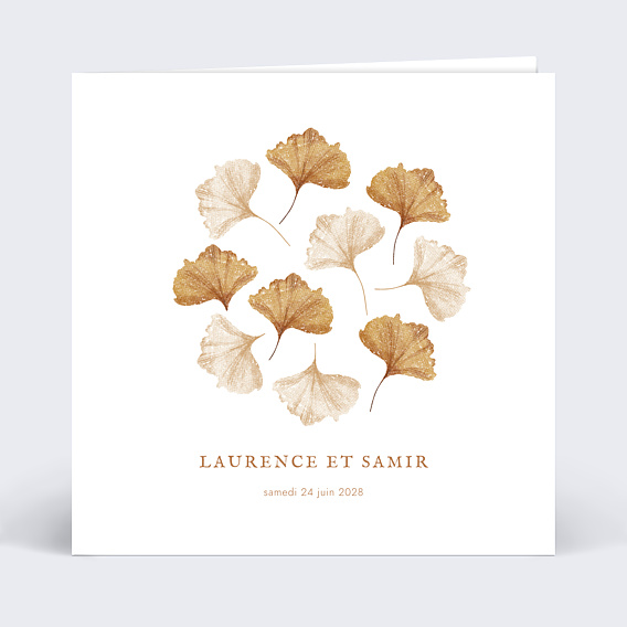 Faire-part Mariage Ginkgo Délicats