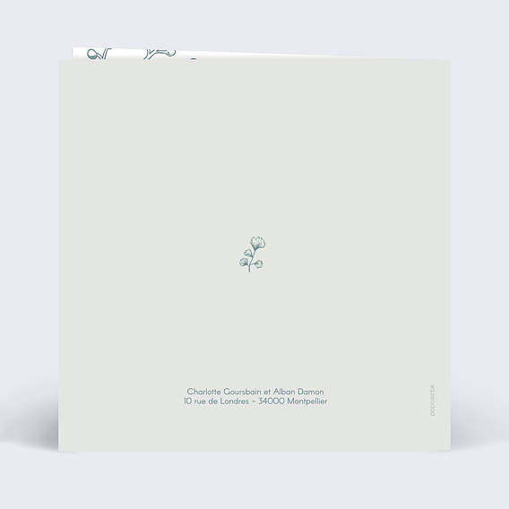 Faire part mariage Botanic Wedding Verso