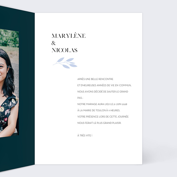 Faire-part Mariage Jardin Secret Intérieur Droit