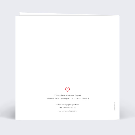 Faire-part Mariage Coeur avec les Bras