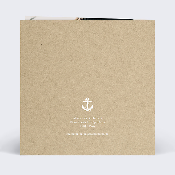 Faire-part Mariage Mer et ancre