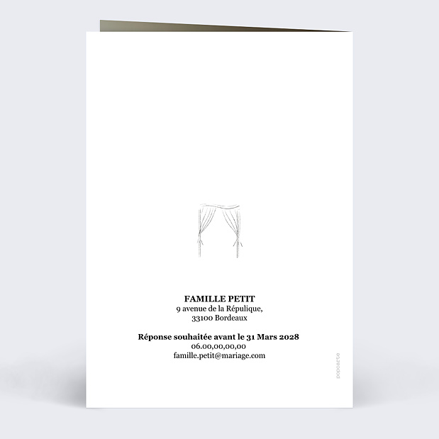 Faire-part Mariage Bosquet Verso