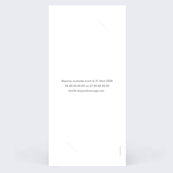 Faire part mariage Effet Photo Verso