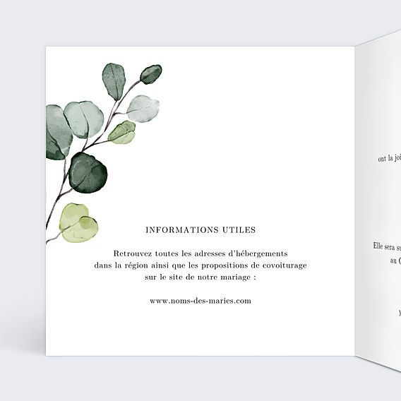 Faire-part Mariage Dorure Eucalyptus