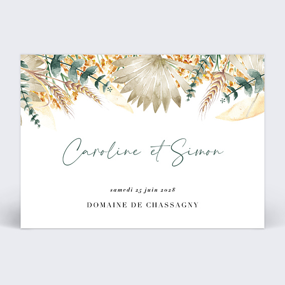 Faire part mariage Bohemia Recto