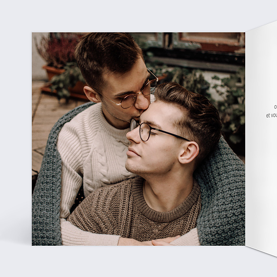 Faire part mariage Flèches d'Amour Intérieur Gauche