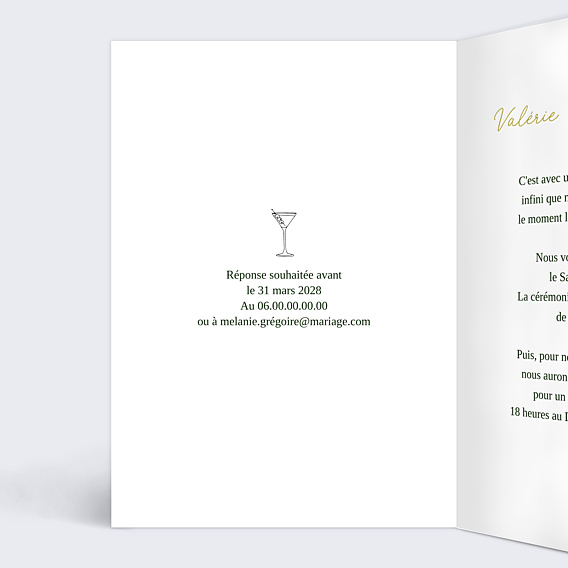 Faire-part Mariage Portrait minimaliste ajusté