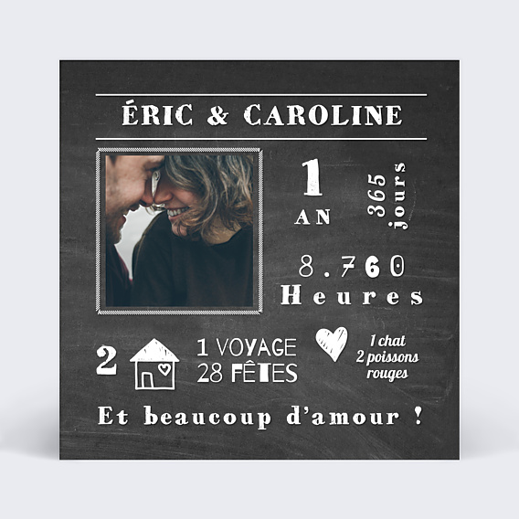 Faire-part Mariage Timeline Chiffrée