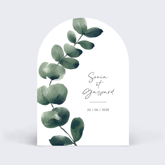 Faire part mariage Branche d'Eucalyptus
