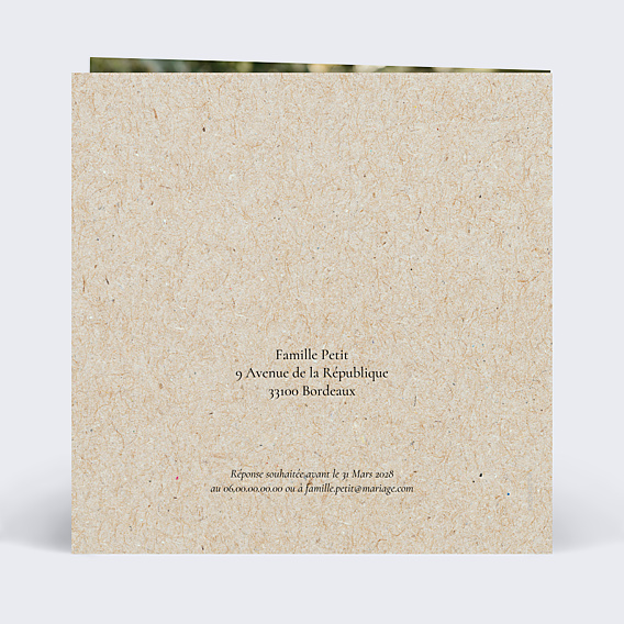 Faire-part Mariage Couronne Ocre Eucalyptus Kraft