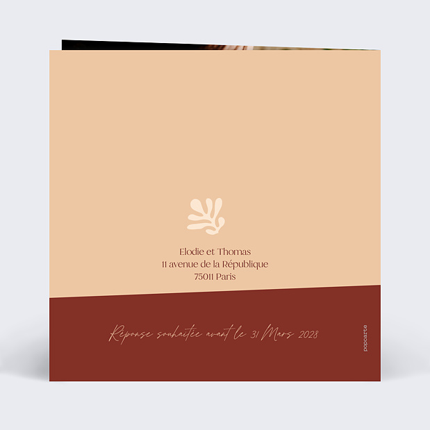 Faire-part Mariage Marie Lou Création x Popcarte - Vase Verso