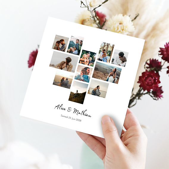 Faire part mariage Simple Pêle-Mêle Après 1
