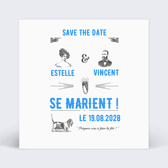 Faire-part Mariage Esprit Gravure