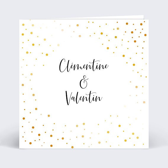 Faire-part Mariage Dorure Romance